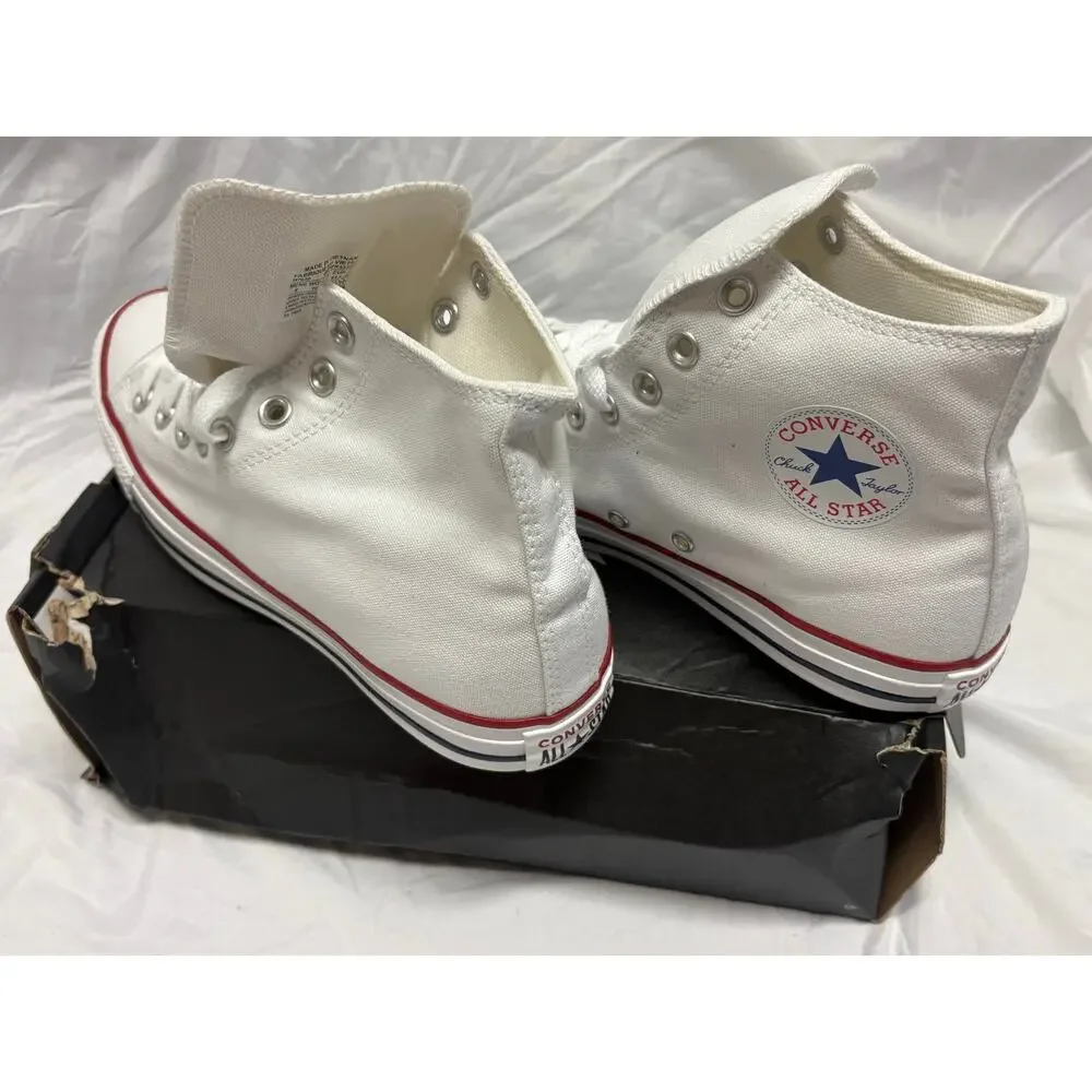 Converse high tops white unisex mens size 8 women’s 10 New with damaged box